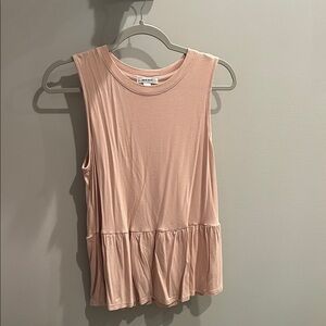 Nine West Sleeveless Peplum Tank Top in Light Pink